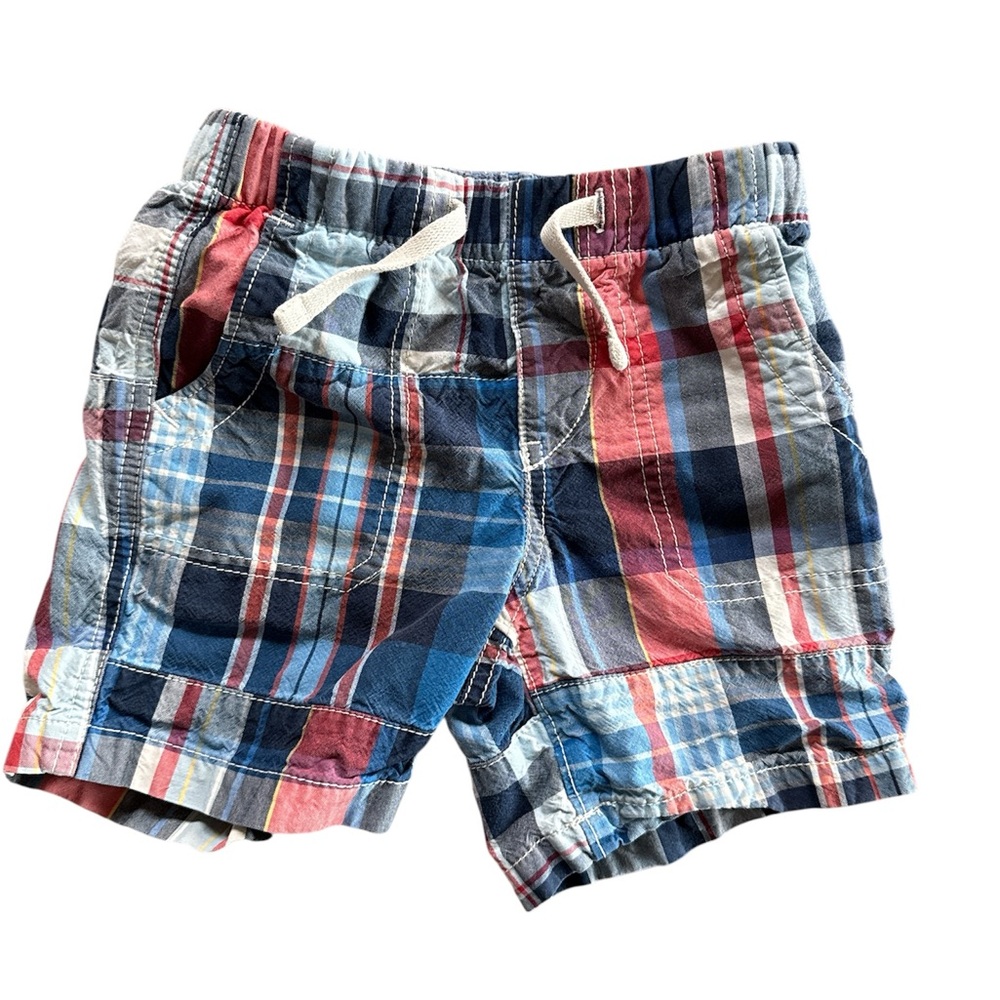 GAP‎ Plaid Drawstring Shorts - Blue & Red boys size 3